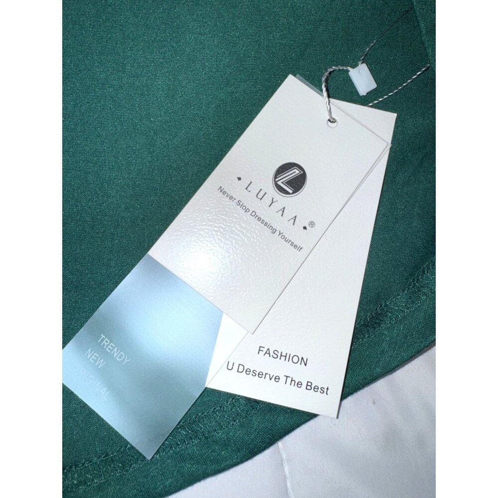 Emerald Green Collared Polo Shirt Soft Stretch Fabric Womens Large - Picture 6 of 9